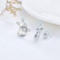 wholesale 925 Sterling Silver Rabbit Stud Earrings for Women Girls Gift Idea Minimalist Hypoallergenic Jewelry 4g-0-3