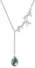 wholesale 925 Sterling Silver Opal Teardrop Branch Lariat Necklace s for Women-0-0