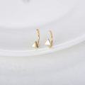 wholesale 14k Gold Triangle Half Huggie Hoop Earrings for Women Minimalist Studs Hypoallergenic s for Girls and Teens-0-2