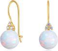 wholesale 14K Gold Opal and Diamond Dangle Drop Earrings for Women-0-0
