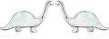 wholesale 925 Sterling Silver Dinosaur Opal Stud Earrings for Sensitive Ears-0-0