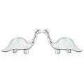 wholesale 925 Sterling Silver Dinosaur Opal Stud Earrings for Sensitive Ears-0-0