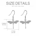 TOUPOP Sterling Silver & Stone Dragonfly Earrings Celtic Jewelry-0-5