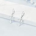 wholesale 925 Sterling Silver Cross Dangle Drop Earrings for Women - Elegant Religious-0-2