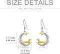 wholesale 925 Sterling Silver Dachshund Moon Star Charm Drop Earrings  for Women Girls-0-2