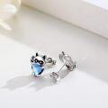 wholesale 925 Sterling Silver Crystal Raccoon Heart Studs for Sensitive Ears-0-2