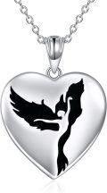 wholesale 925 Sterling Silver White Gold Plated Phoenix Pendant Necklace for Women, Tarnish Resistant, Elegant Gift for Her-0-0