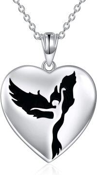 wholesale 925 Sterling Silver White Gold Plated Phoenix Pendant Necklace for Women, Tarnish Resistant, Elegant Gift for Her-Phoenix with women