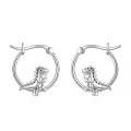 wholesale 925 Sterling Silver Dinosaur Hoop Earrings Wholesale - Cute Animal  for Women and Girls-0-0
