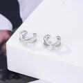 wholesale 925 Sterling Silver Opal Cross Ear Cuff Non-Pierced Cartilage Clip-On Helix Jewelry-0-1