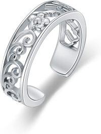 wholesale 925 Sterling Silver Flower Mountain Cat Adjustable Toe Knuckle Ring Hawaiian Beach Jewelry-Adjustable Ring Mountain wave