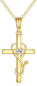 wholesale 14K Gold Stethoscope Pendant Necklace for Nurses Doctors Medical Gifts Jewelry-0-0