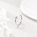wholesale 925 Sterling Silver Rainbow Cross Open Ring With Engraving All Thing Are Possible-0-1