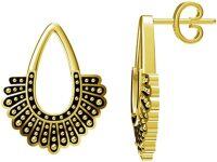 wholesale 925 Sterling Silver Gold Plated Teardrop Shape Black Enamel Hoop Stud Earrings Gift for Women Girls-A-RBG stud earrings gold