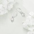 wholesale 925 Sterling Silver White Freshwater Cultured Pearl Flower Shape Drop Dangle Leverback Earrings for Women-0-3