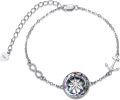 wholesale Sterling Silver Compass Bracelet w Color Change Crystal Graduation Gift-0-4