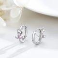 wholesale 925 Sterling Silver Hypoallergenic Paw Print Opal Hoop Earrings for Women-0-2