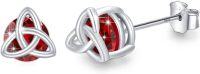 wholesale 925 Sterling Silver Celtic Birthstone Stud Earrings Celtic Knot Jewelry Gifts-A-January