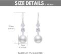 wholesale 10K Gold Diamond & White Pearl Drop Earring for Women's Fashion Jewellery Gifts-0-7