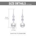 wholesale 10K Gold Diamond & White Pearl Drop Earring for Women's Fashion Jewellery Gifts-0-7