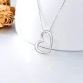 wholesale Metal 58.5% Pure 14K Real Gold Nickel-Free White/Yellow Gold Dainty Open Heart Pendant Necklace 15mm 12mm 18 2.0g Gift for Women-0-1