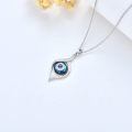 wholesale 925 Sterling Silver Evil Eye Pendant Necklace With Blue Stone And Zircon Accents-0-3