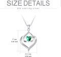 wholesale TOUPOP Forever Love Heart May Birthstone Pendant Necklaces For Women S925 Sterling Silver With Emerald, Birthday Jewelry Gift For Mom Daughter Wife -0-2