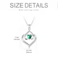 TOUPOP Sterling Silver Emerald Pendant Necklace, Birthday Gift For Women-0-2