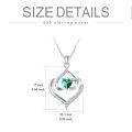 TOUPOP Sterling Silver Emerald Pendant Necklace, Birthday Gift For Women-0-2