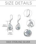 wholesale 925 Sterling Silver Abalone Shell Sea Turtle Drop Earrings-0-4