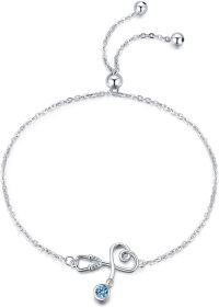 wholesale 925 Sterling Silver Cubic Zirconia Stethoscope Bracelet for Nurses Doctors Medical Students-12 Dec