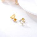 wholesale 14K Gold Cubic Zirconia Heart Stud Earrings for Women Gifts for Mom Girls Wife-0-3