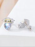 wholesale S925 Sterling Silver Heart Moonstone Graduation Cap Stud Earrings for Women-0-1