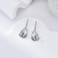 wholesale 925 Sterling Silver 925 Teardrop Mermaid & Starfish Drop Earrings w/Abalone Shell & Green Enamel-0-2