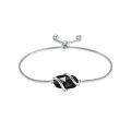 wholesale 925 Sterling Silver Abalone Shell Square Charm Adjustable Bolo Bracelet for Women-0-102
