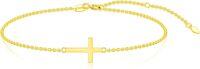 wholesale Gold Religious Cross Bracelet for Women - 7 inches Long -cross 14k solid