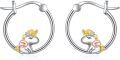 wholesale 925 Sterling Silver Unicorn Hoop Earrings - Cute Animal Design for Girls & Women's Gift Ideas-0-0