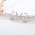 wholesale 925 Sterling Silver Girl With Dog Hoop Earrings-0-1