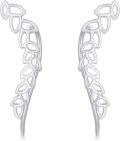 wholesale 14K White Gold Feather Design Ear Climbers Stud Earrings for Women-0-0