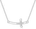 wholesale 925 Sterling Silver Cubic Zirconia Cross Pendant Necklace for Women Religious -0-0