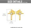 wholesale Rose Gold Diamond Cross Stud Earrings - Religious s for Women and Girls-0-12