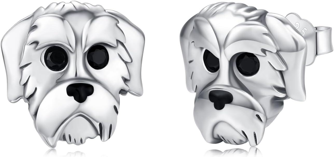  Sterling Silver Animal Stud Earrings Butterfly Unicorn Yorkie Beagle Axolotl Frog Cow Panda Dog Dino Cat Hedgehog Sloth -0-1