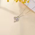 TOUPOP Sterling Silver Zirconia Heart Pendant Necklace-0-2