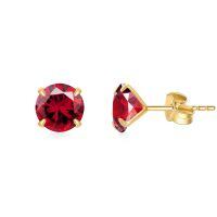 wholesale 14K Yellow Gold Simulated Diamond Stud Earrings-1-January-Garnet