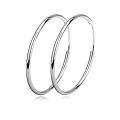 wholesale 925 Sterling Silver Hoop Earrings Polished Round Circle Endless 20 80mm-0-0