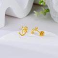 wholesale 14K Gold Anchor Stud Earrings with Cubic Zirconia for Women Gift Set-0-4