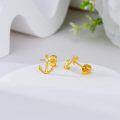 wholesale 14K Gold Anchor Stud Earrings with Cubic Zirconia for Women Gift Set-0-4