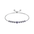 TOUPOP Sterling Silver Alexandrite Tennis Bracelet | Adjustable Slider-0-0