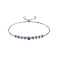 TOUPOP Sterling Silver Alexandrite Tennis Bracelet | Adjustable Slider-undefined