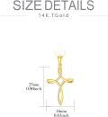 wholesale TOUPOP 14k Real Gold Infinity Celtic Cross Pendant Necklaces For Women Jewelry Birthday Mothers Day Christmas Gifts For Her Wife Girlfriend Mom -0-2